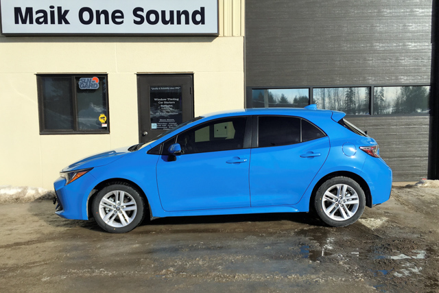 Toyota 2019 Corolla Hatch with professional window tint in North Bay